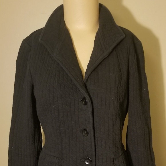 Black Cold Water Creek Button-Down Blazer - Picture 3 of 4